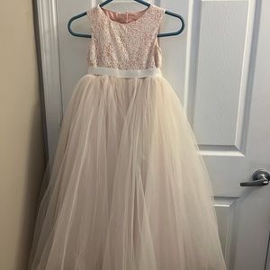 David’s bridal Girls ball gown dress with heart cutout